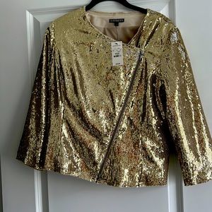 Express sequin moto jacket